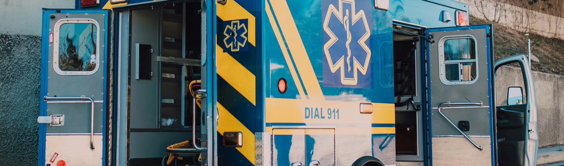 ambulance with doors open