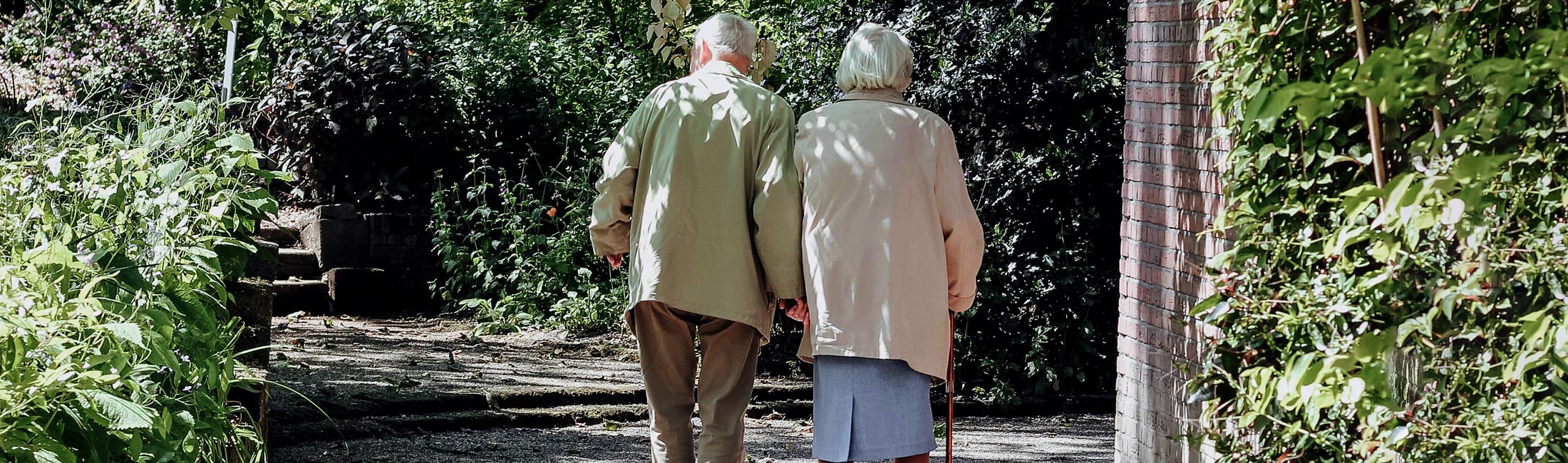 old couple walking together