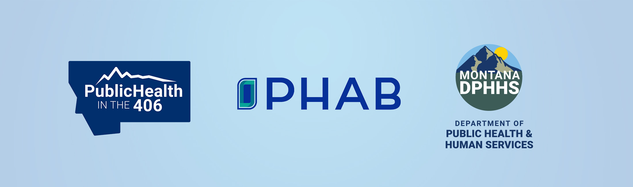logos of Public Health in the 406, PHAB, DPHHS