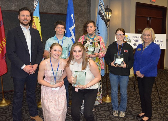 recipients of Youth Achievement of the Year award including Brooklyn Nunn, Taylor Gribble, Brandon Hogan, Lizzy McCullough, and Mary Jane Beaman