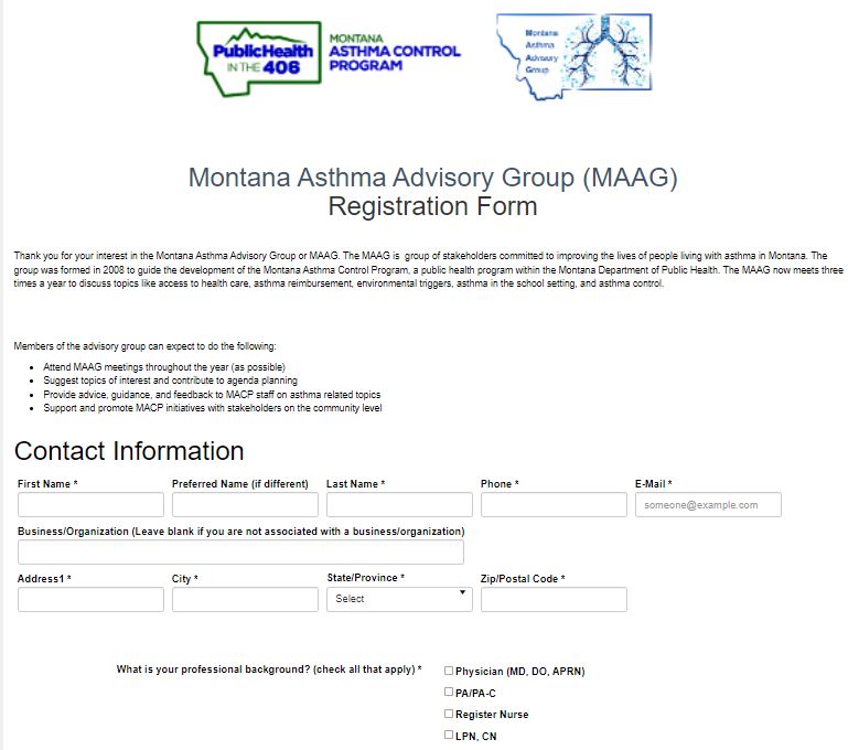 MAAG Registration Form