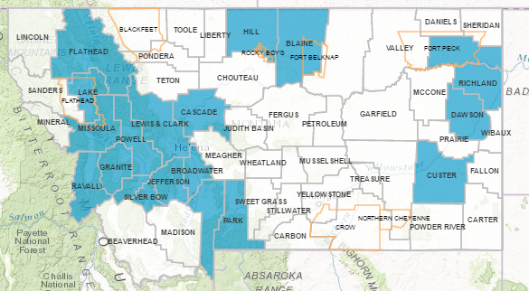 This is a map that shows the locations of all 11 home visiting sites, listed above in text. 