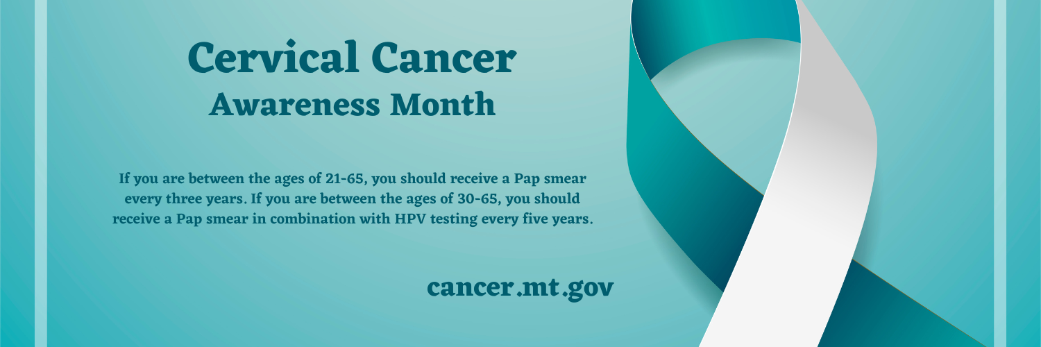 Cervical Cancer Awareness Month graphic telling ages when to get a pap smear.