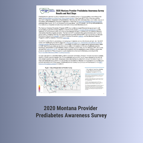 2020 Montana Provider Prediabetes Awareness Survey