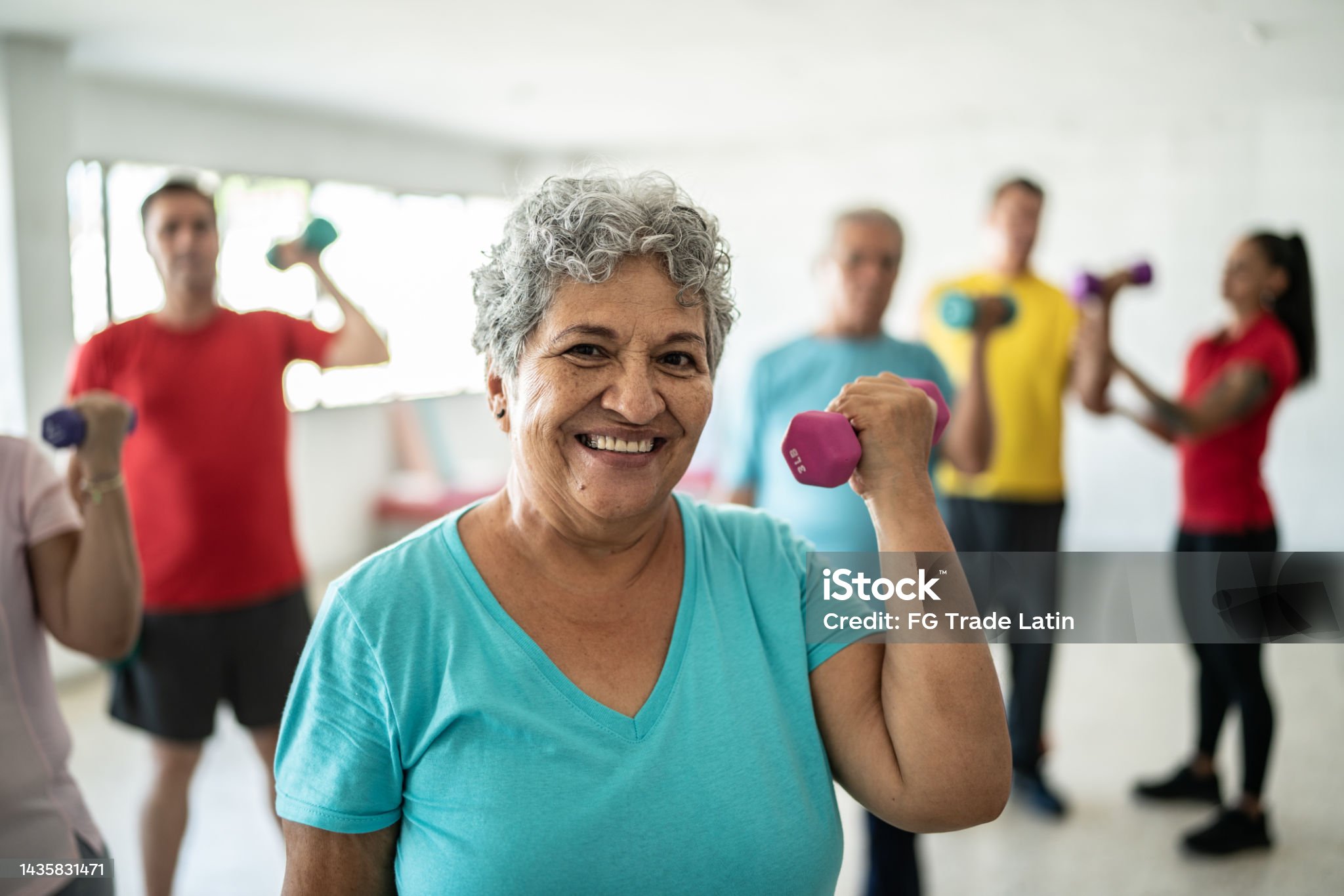 Older Adults Exercising Stock Photo 2