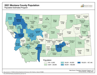 2021 Montana County Population