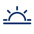 Icon of sun on the horizon
