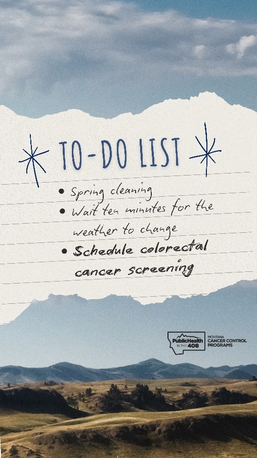 To Do List with schedule colorectal cancer screening on it